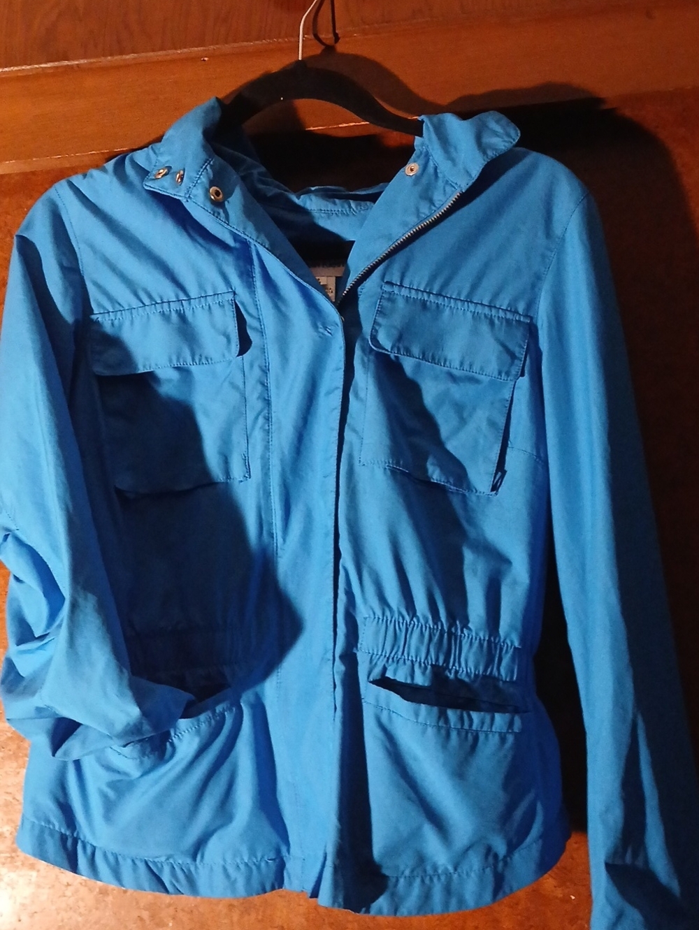 Women's Calvin Klein Bright Blue Windbreaker w/Retractabke Hood SMALL